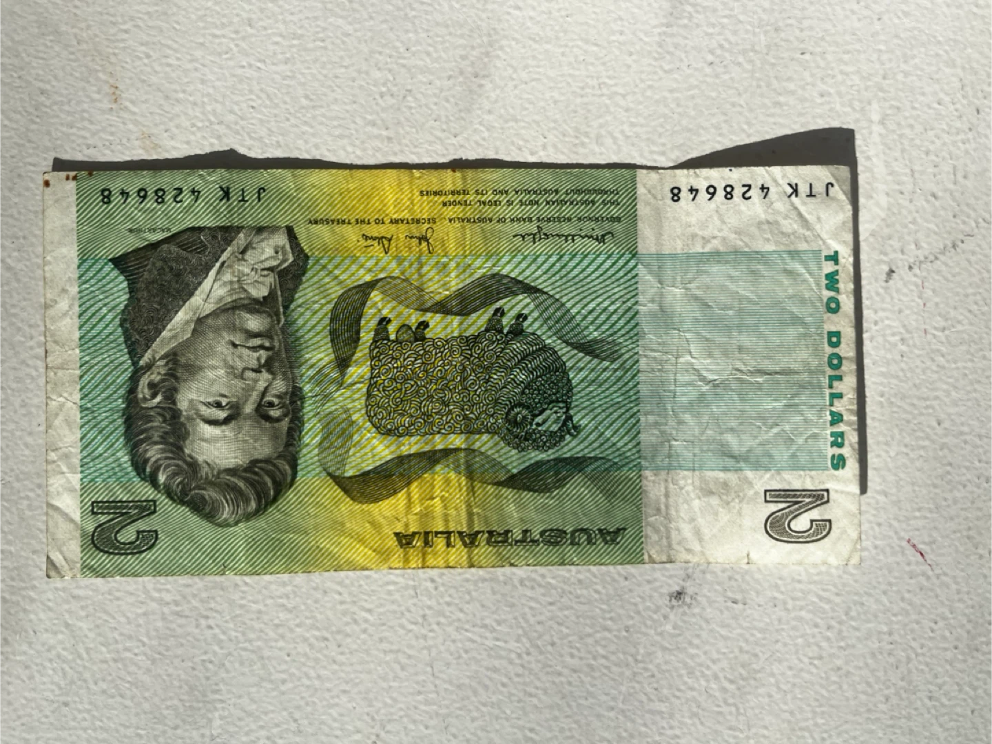 OLD Australian Two Dollar Note VINTAGE