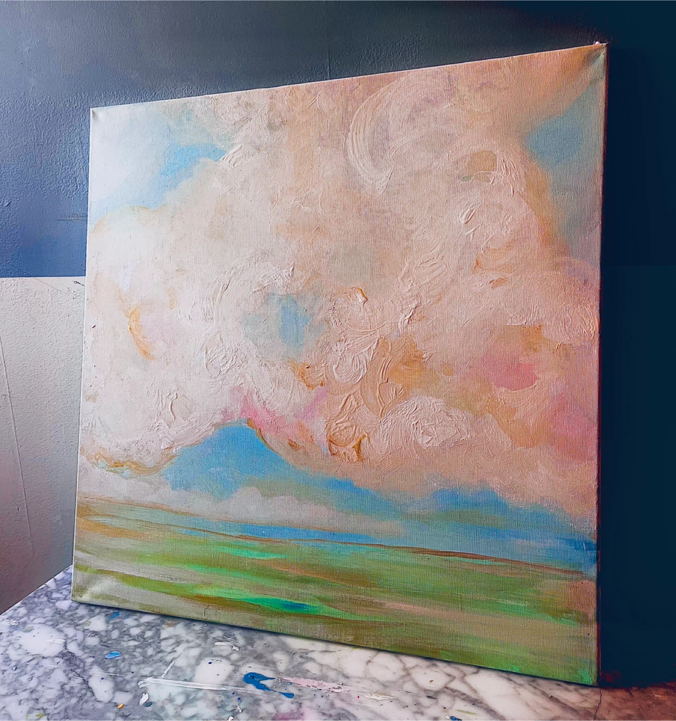 Abstract Landscape Canvas Painting 2ftx2ft