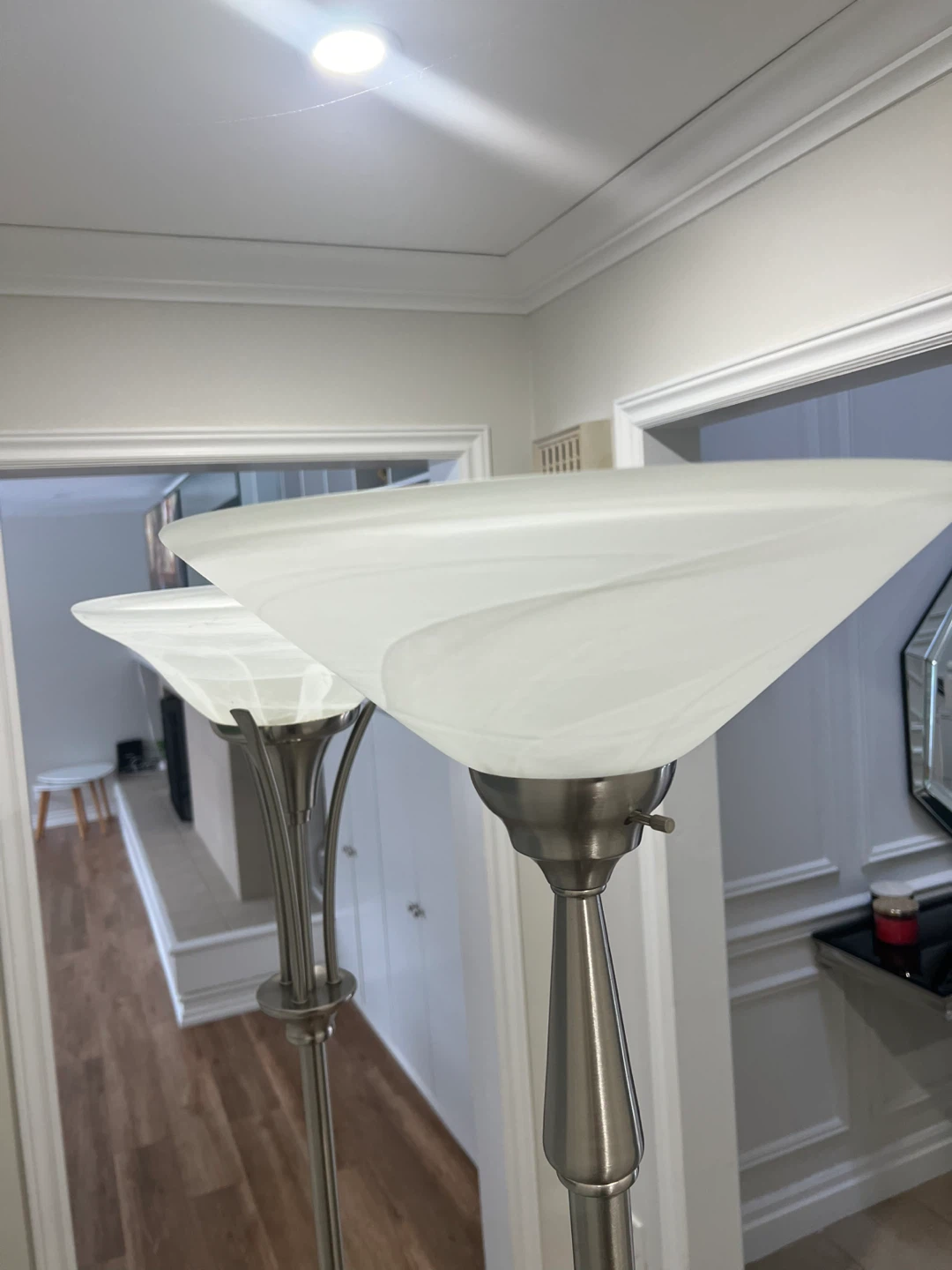 Set of 2 Floor Lamps with Frosted Glass Shades - photo 5