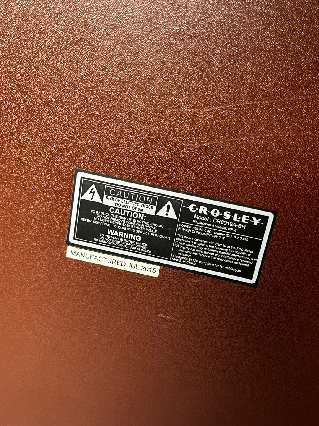 Crosley CR6019A-BR Record Player - photo 2