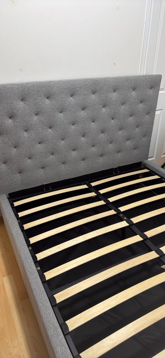 Queen Bed Frame with Pull-Up Storage - photo 2