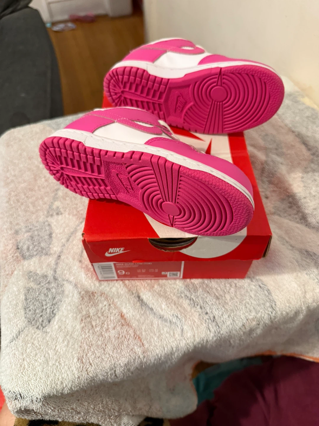 Nike Dunk Low (TD) Toddler Shoes White/Pink Size 9c - photo 2