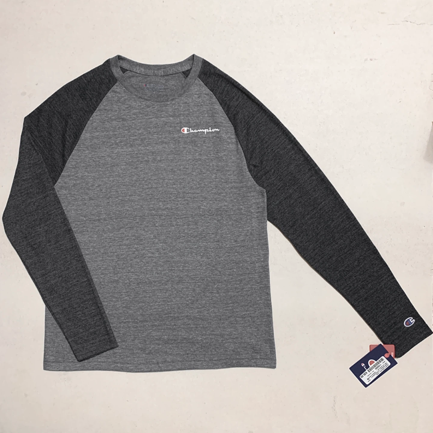 Champion Mens Long Sleeve Raglan Shirt NEW