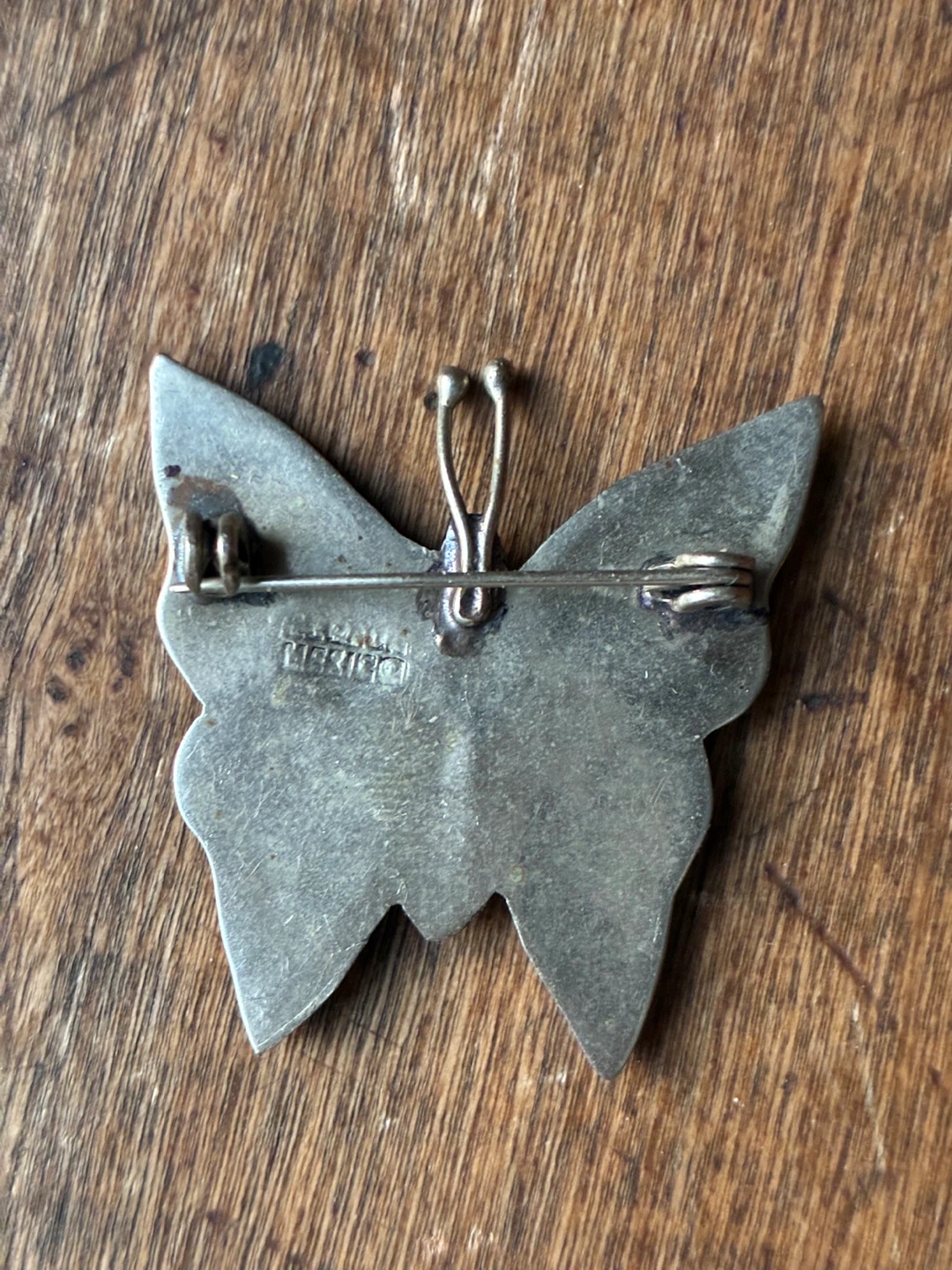 $10 Vintage Abalone Butterfly Brooch Pin jewllery silver - photo 2