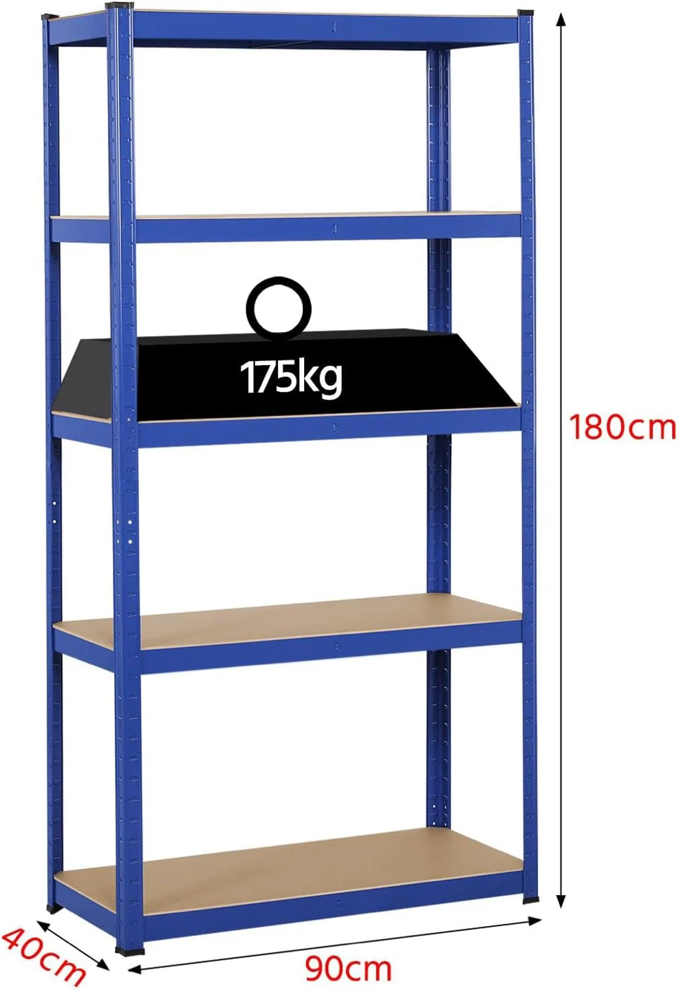 Blue 5-Tier Metal Shelving Unit