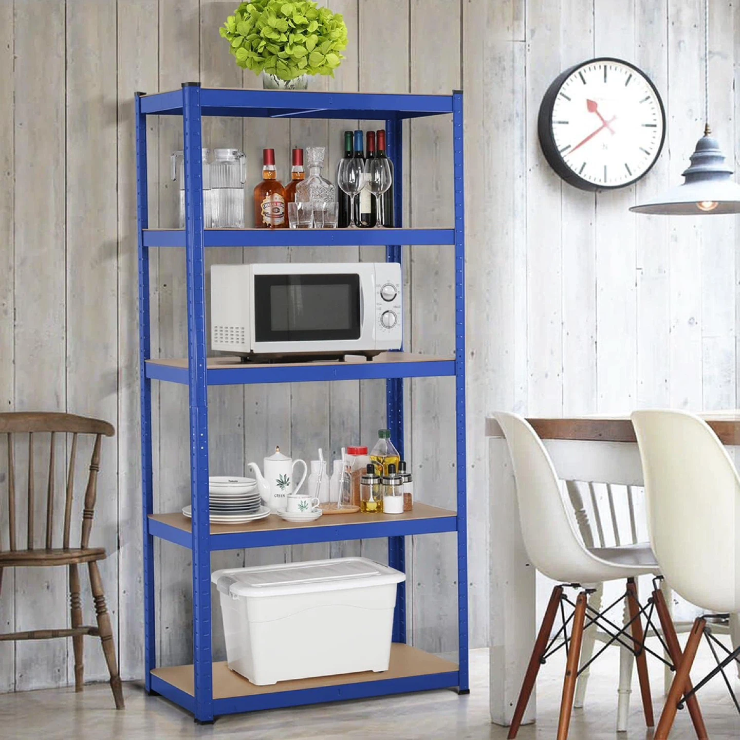 Blue 5-Tier Metal Shelving Unit - photo 3