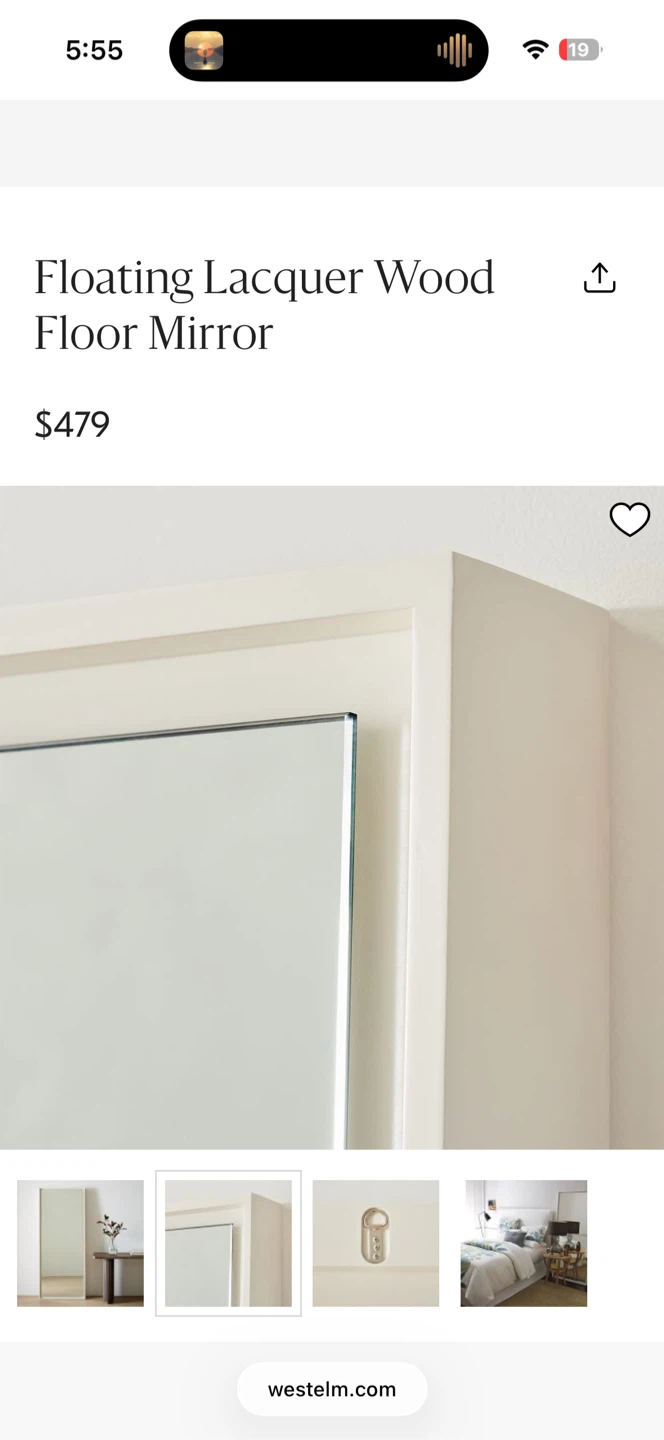 Floating Lacquer Wood Floor Mirror - photo 2