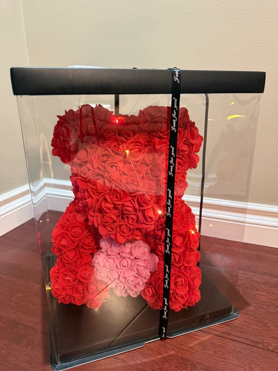 Red Rose Bear with Lights 16x12 inches - photo 2