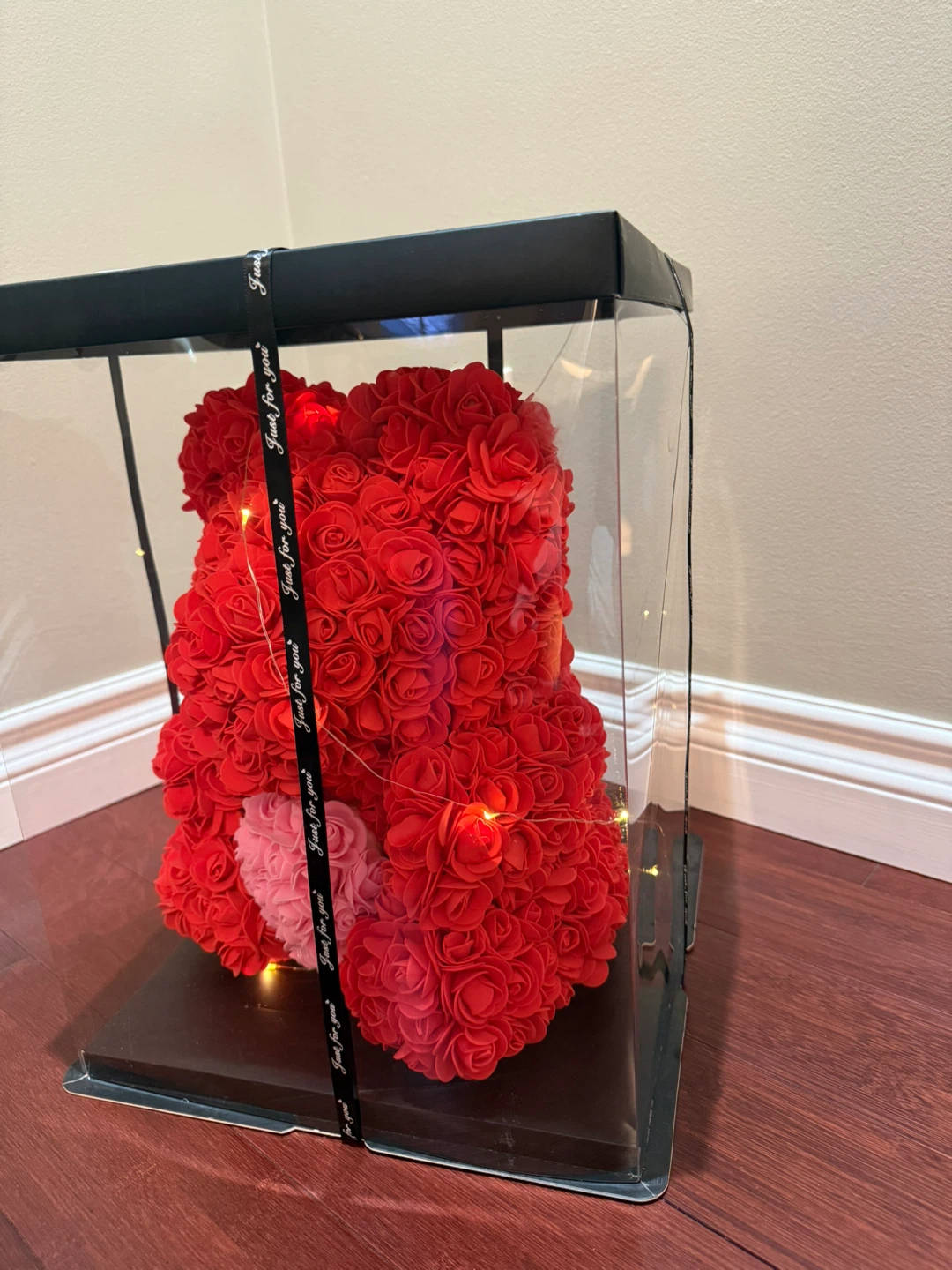 Red Rose Bear with Lights 16x12 inches - photo 3