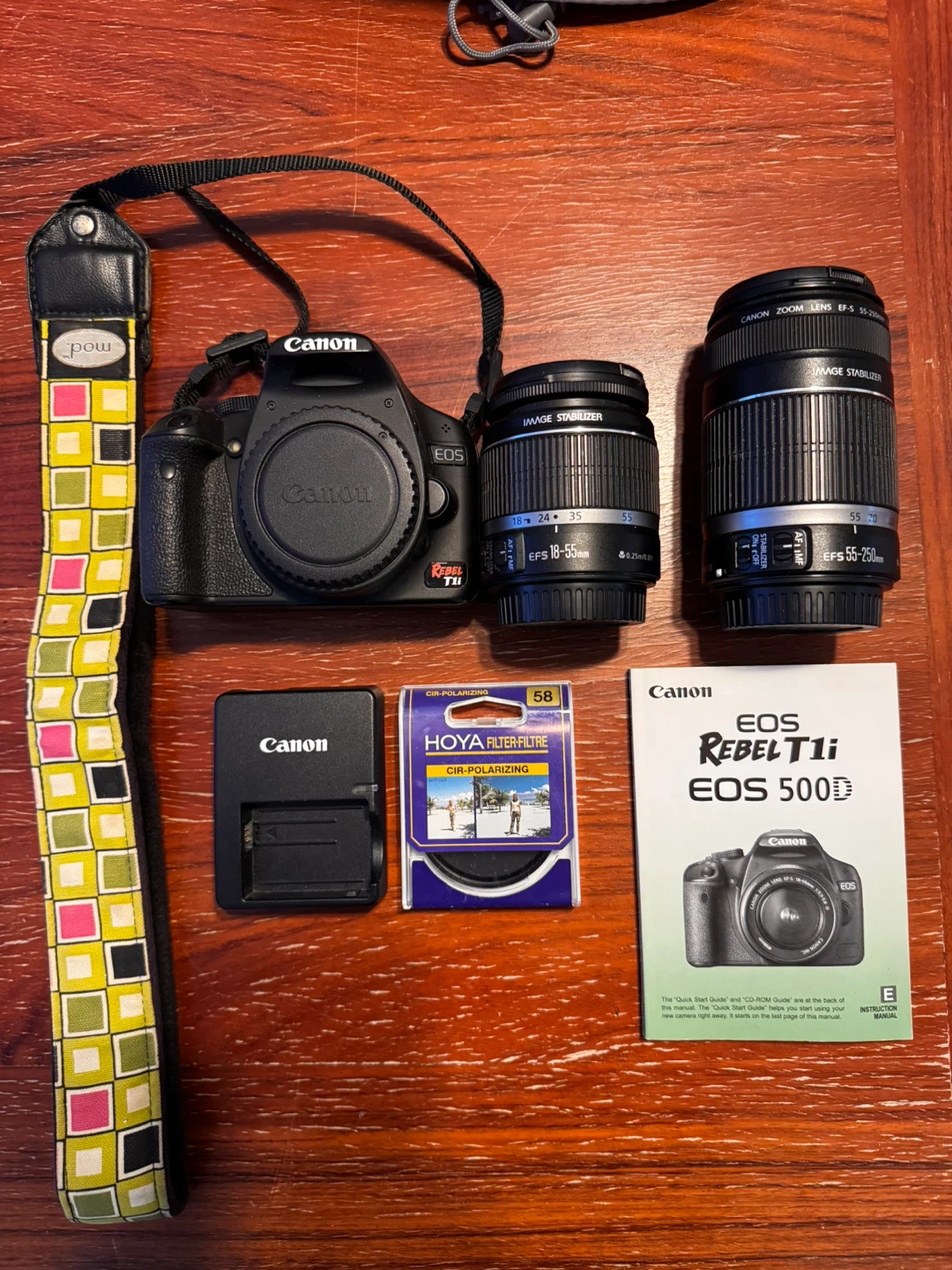 Canon EOS Rebel T1i DSLR Camera with 18-55mm and 55-250mm Lenses