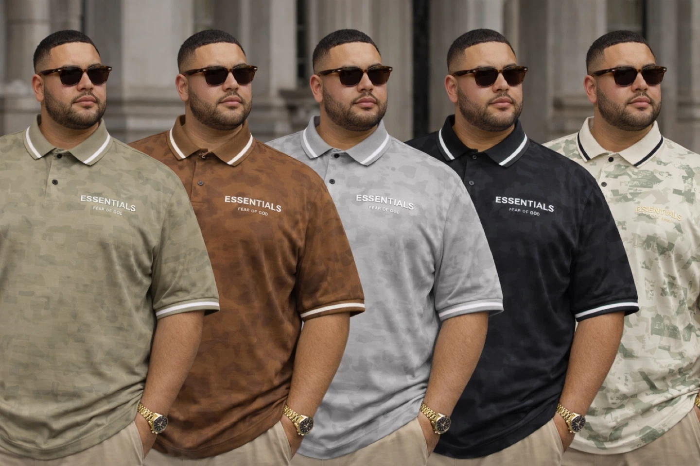 Fear of God Essentials Camo Polo Shirt