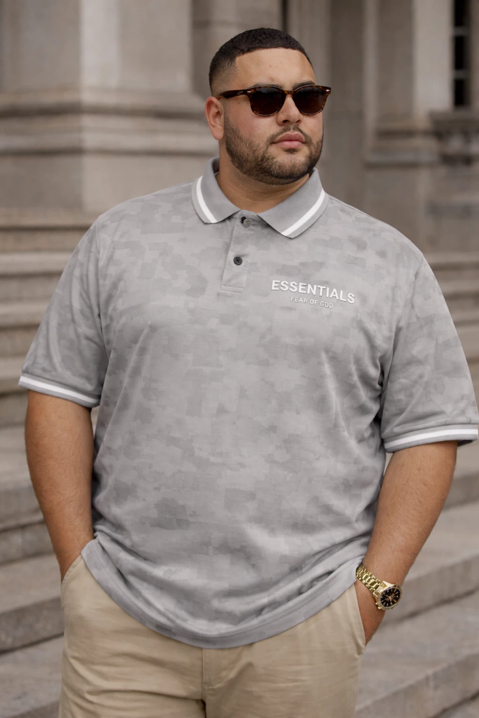 Fear of God Essentials Camo Polo Shirt - photo 3