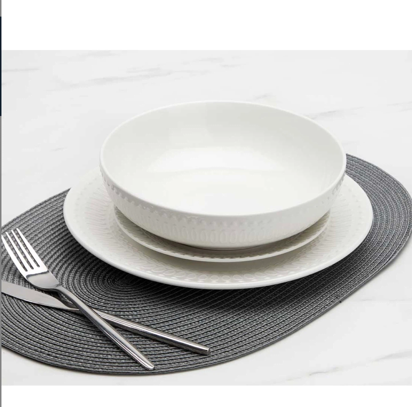Stokes EMM 12-Pc Dinnerware Set,  White - photo 2