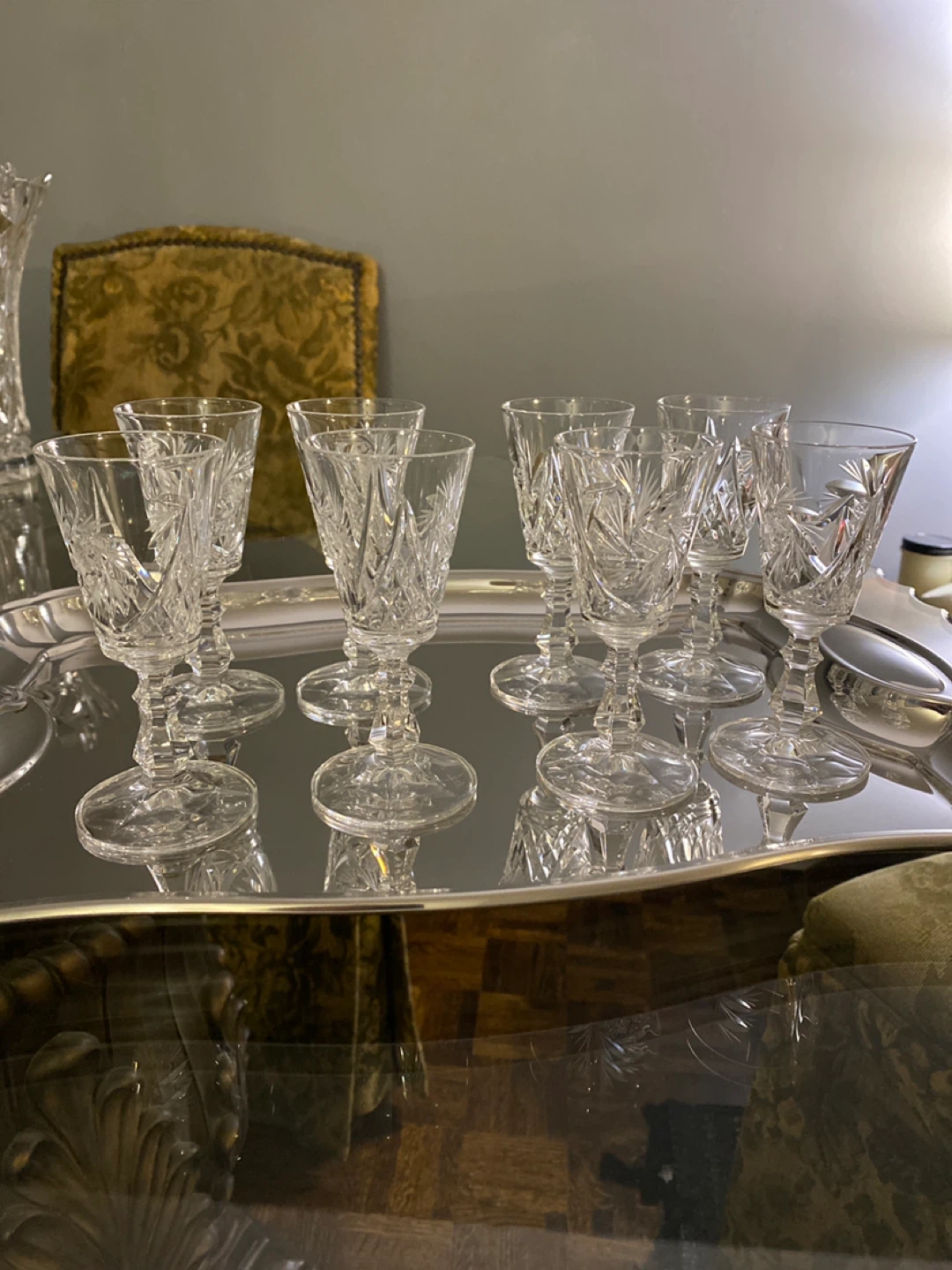 Crystal liquor glasses