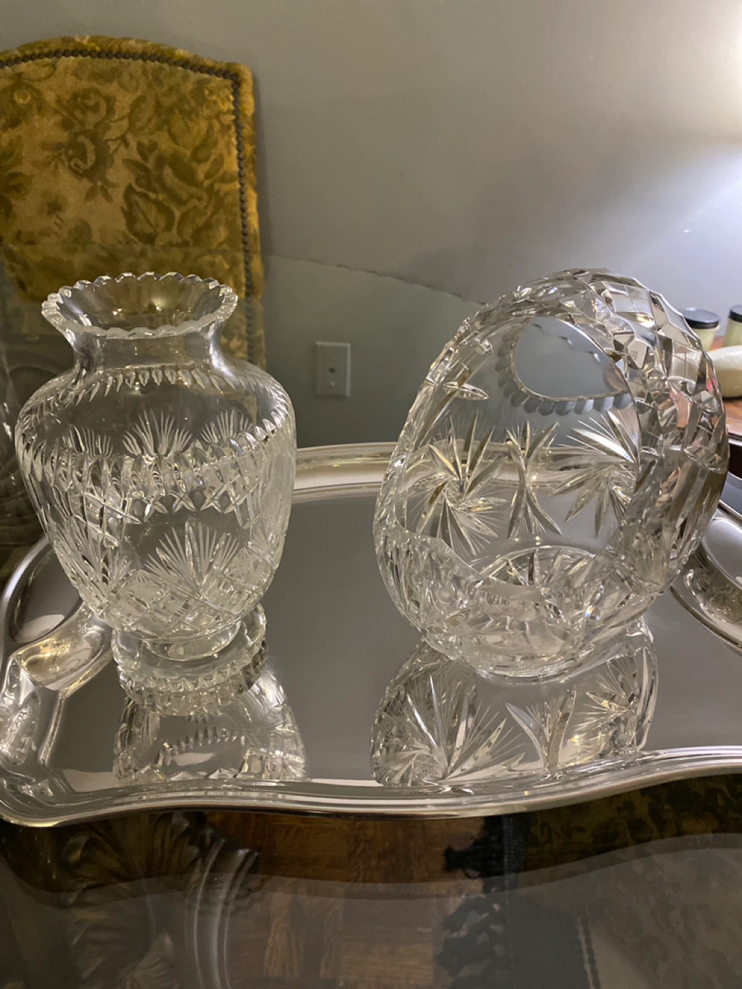 Crystal vase and basket - photo 2