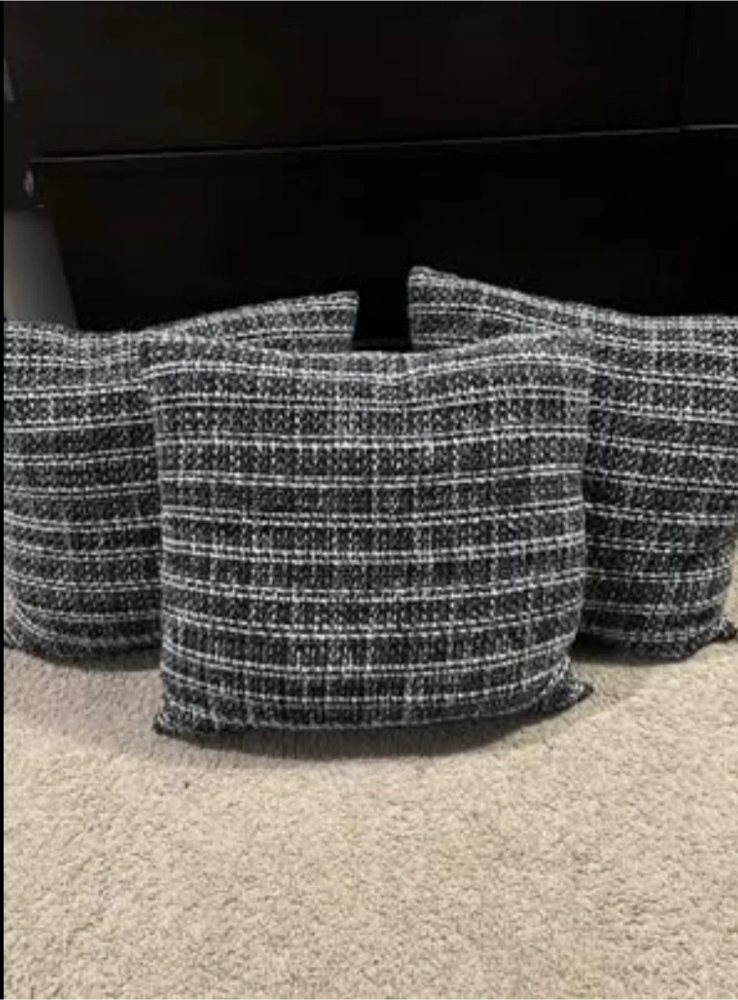 Set of 3 Tweed Throw Pillows