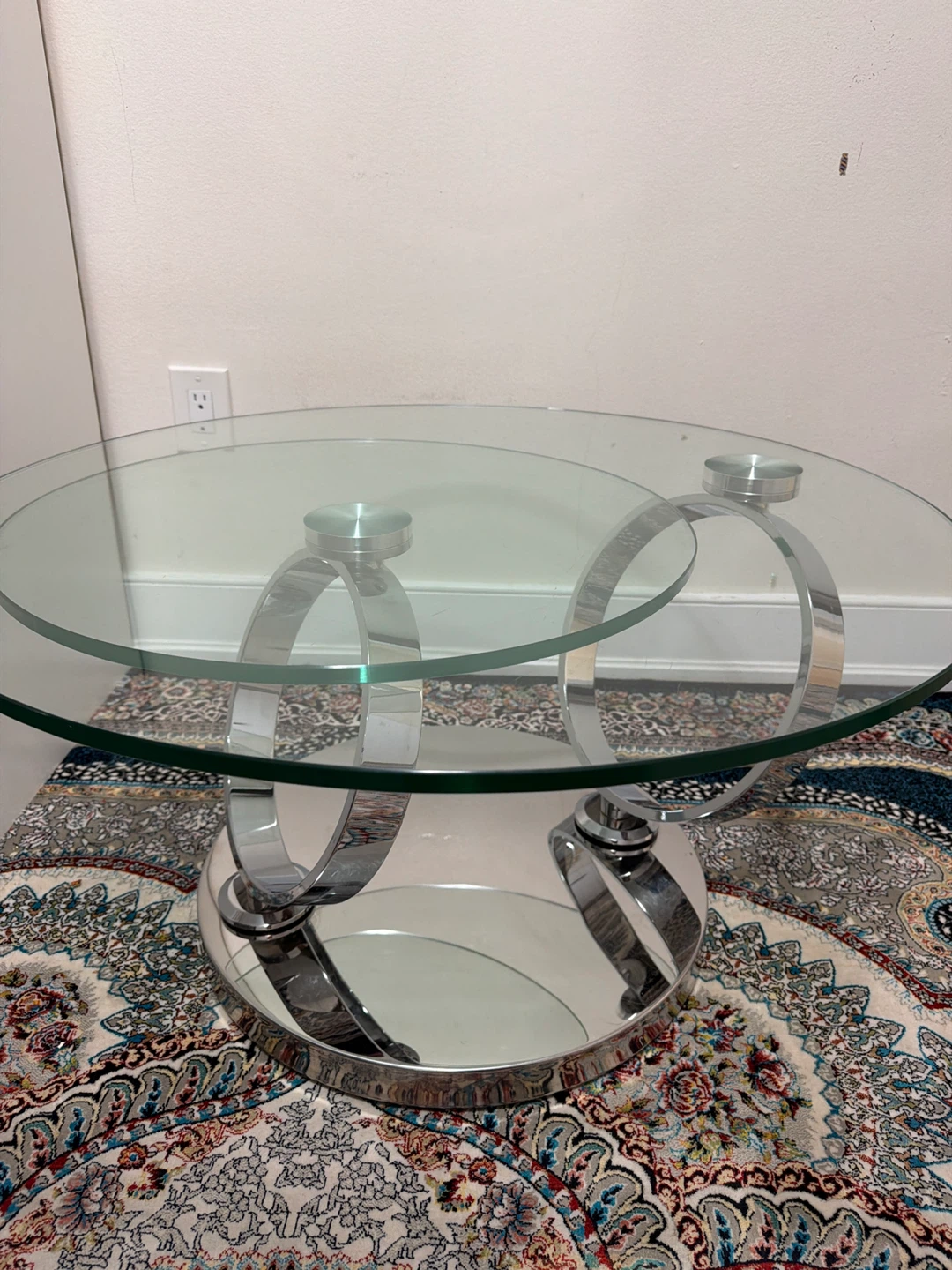 Glass and Chrome Coffee Table - photo 5