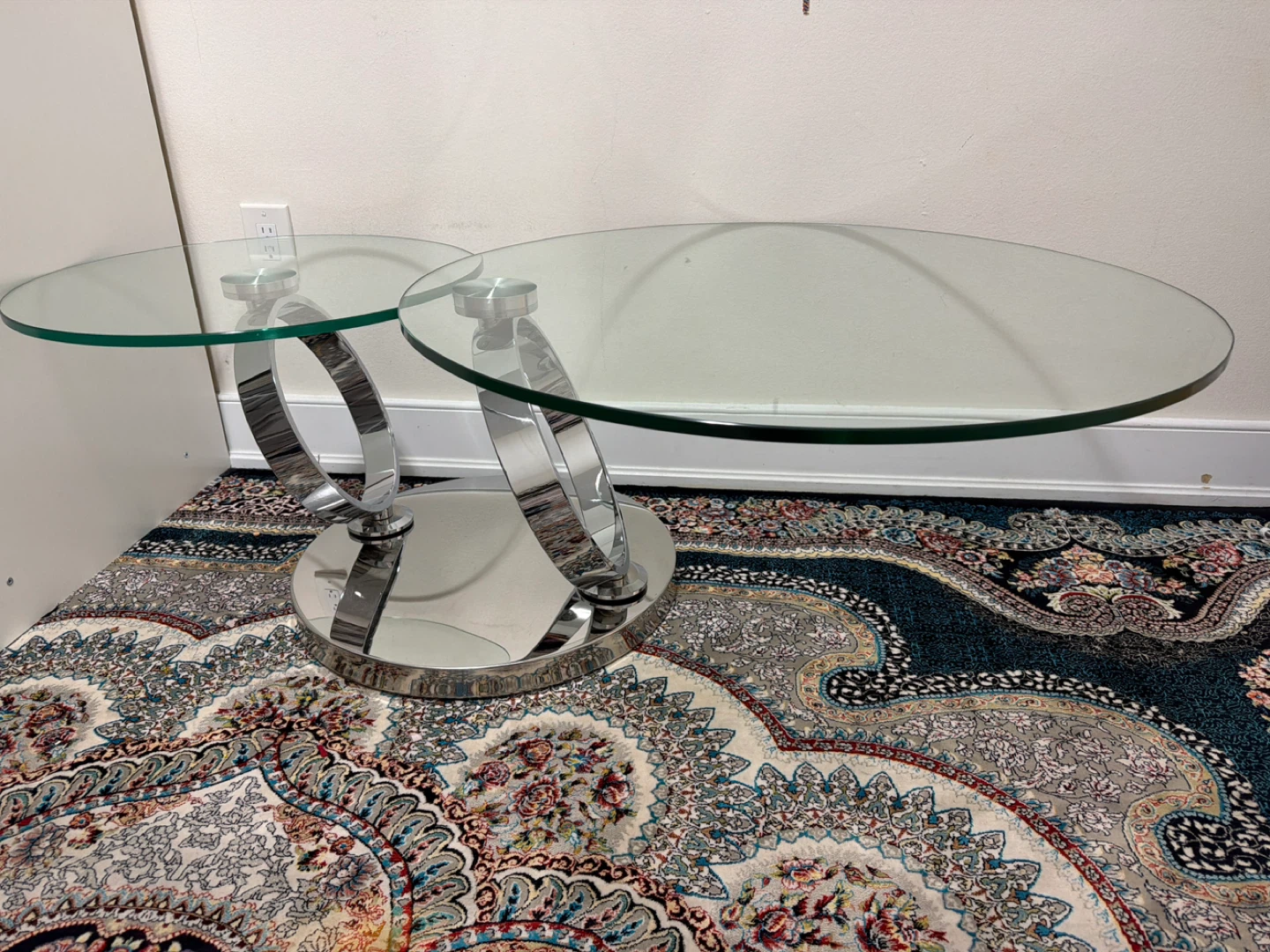 Glass and Chrome Coffee Table