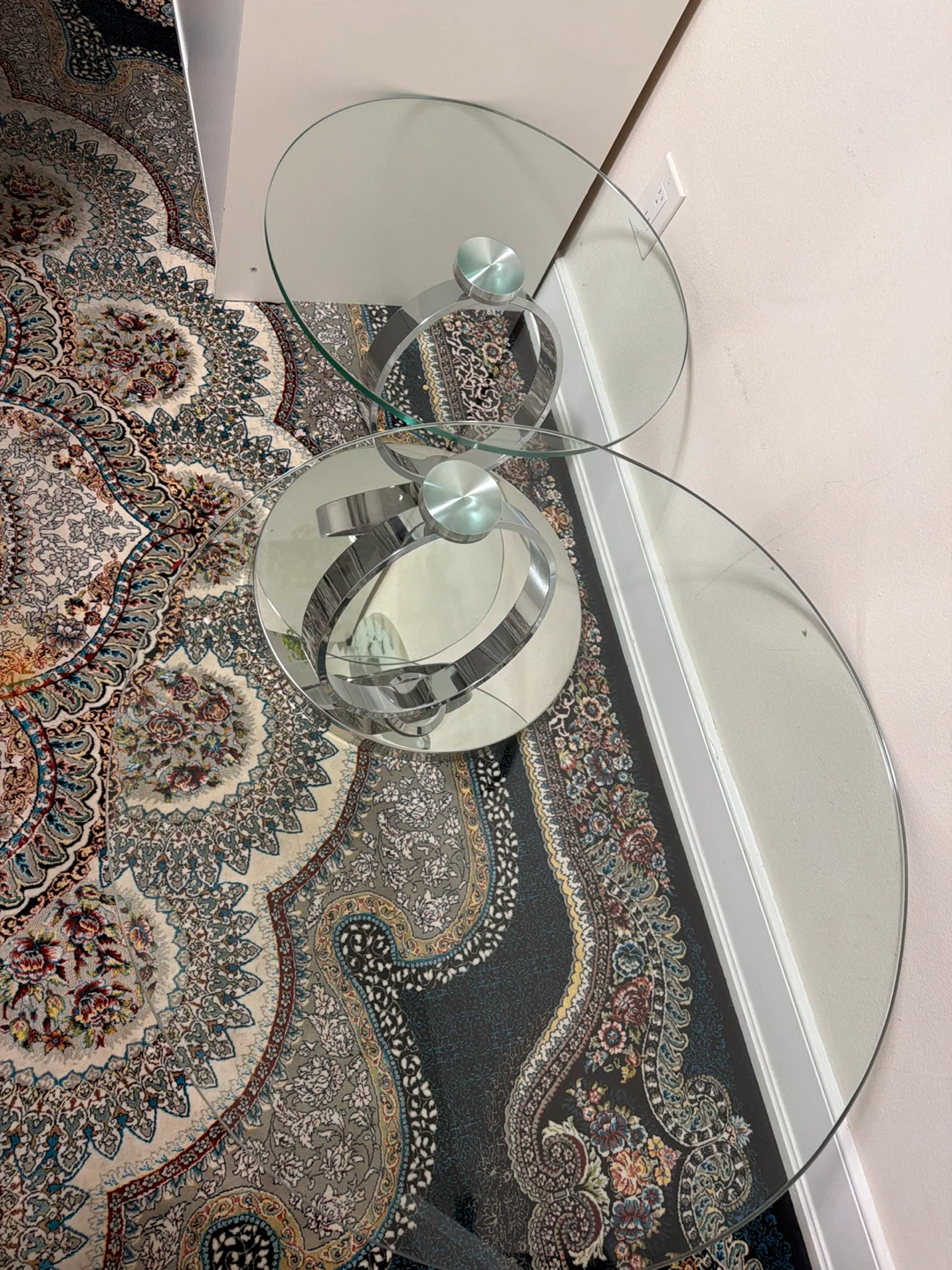 Glass and Chrome Coffee Table - photo 3