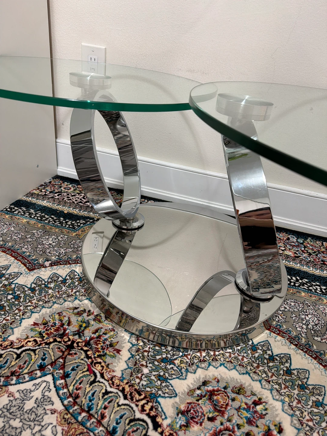 Glass and Chrome Coffee Table - photo 2