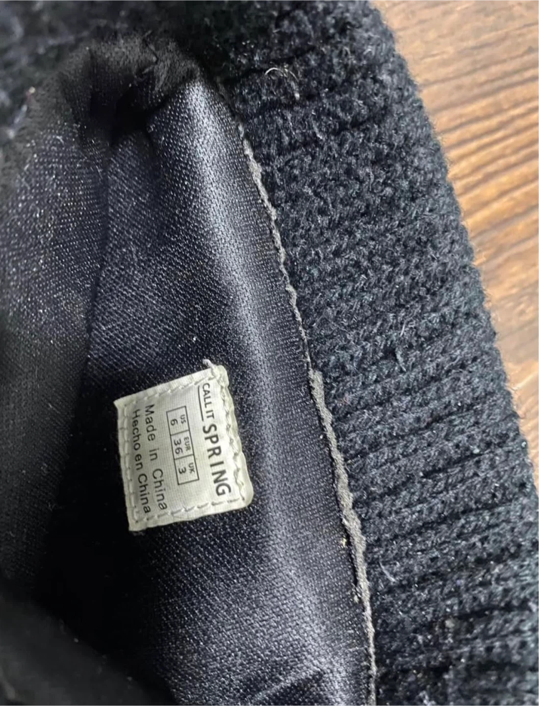 Call It Spring Black Wedge Boots Size 6.5 - photo 3