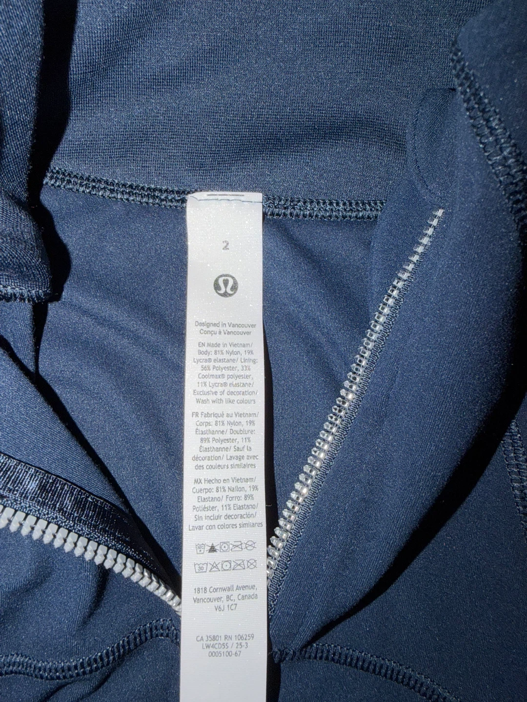 Lululemon Navy Blue Jacket Size 2 - photo 3