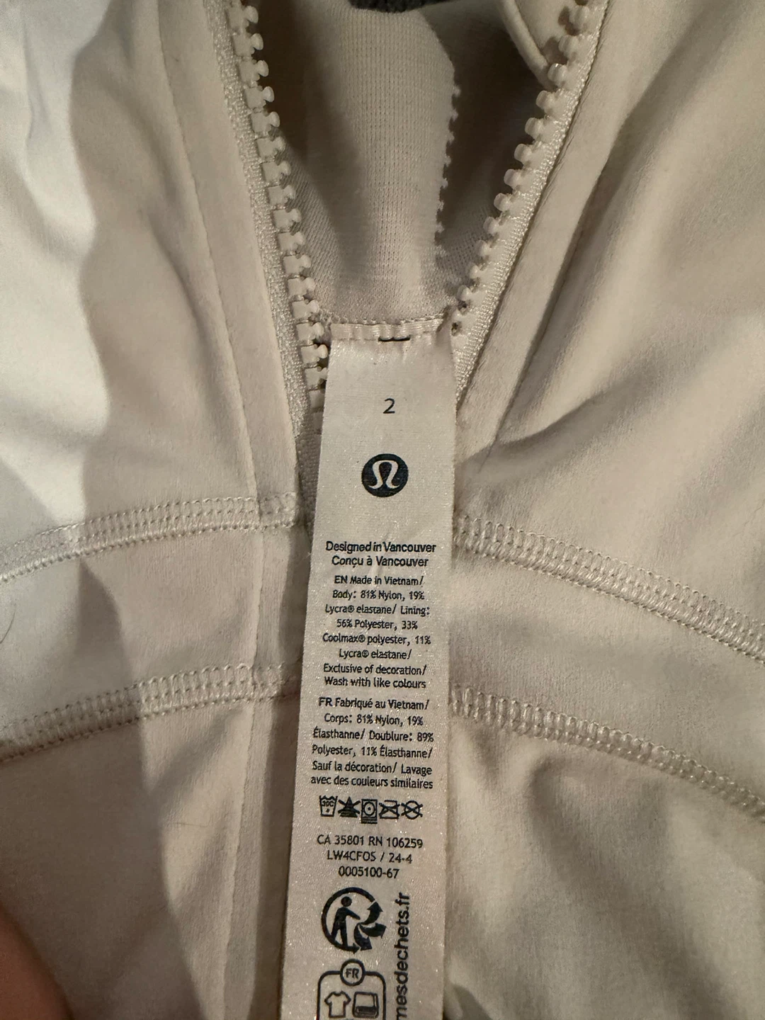 Lululemon White Full Zip Jacket - photo 3