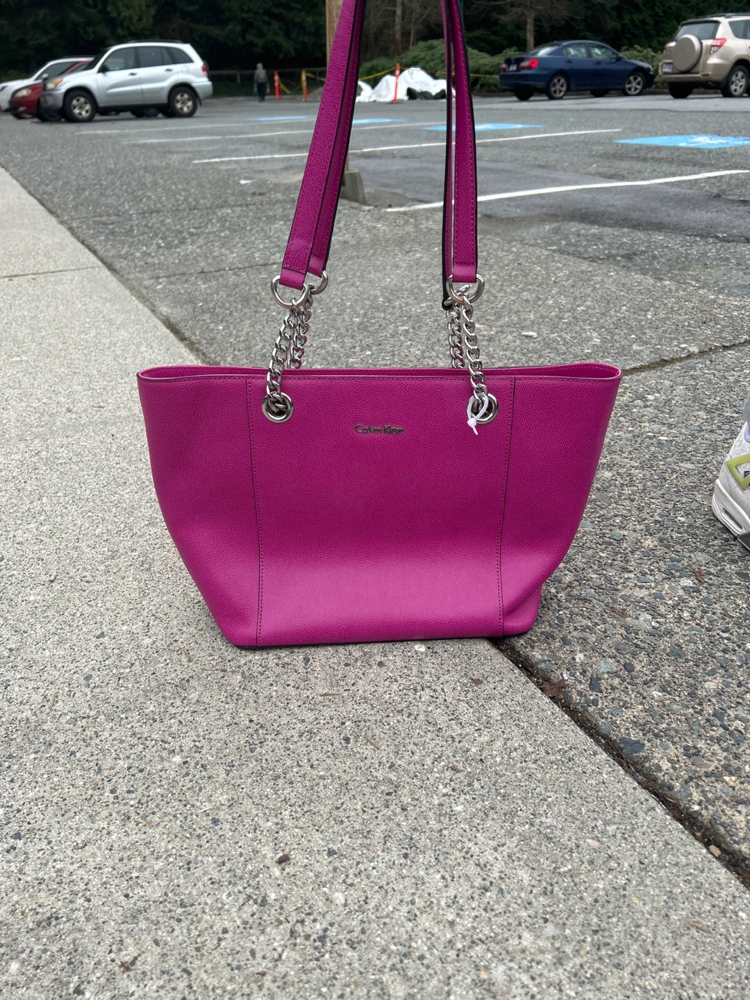 Calvin Klein Pink Leather Tote Bag