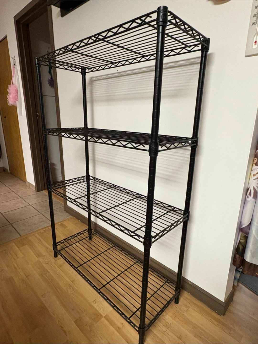 Black 4-Tier Wire Shelving Unit - photo 2