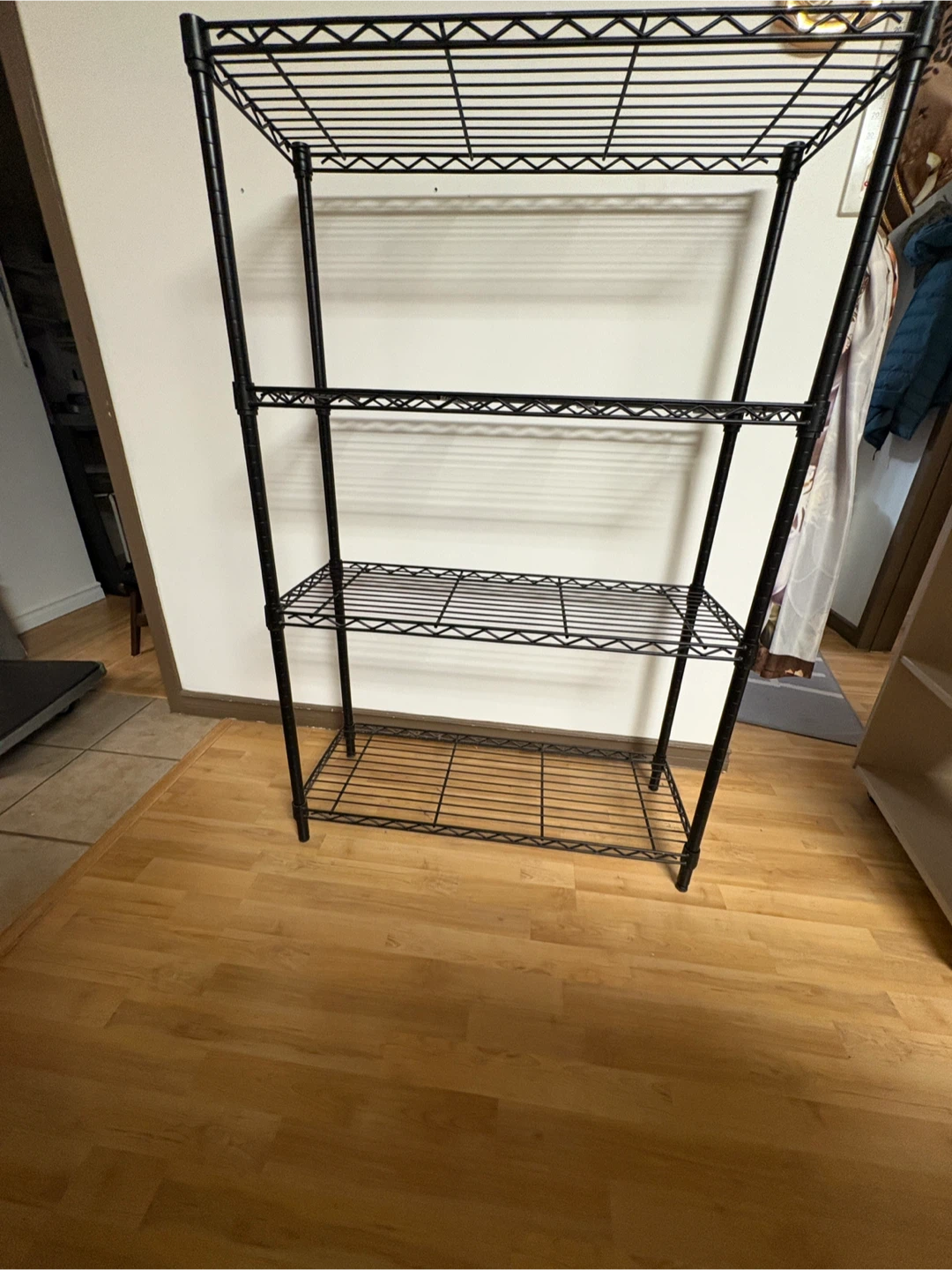 Black 4-Tier Wire Shelving Unit - photo 3