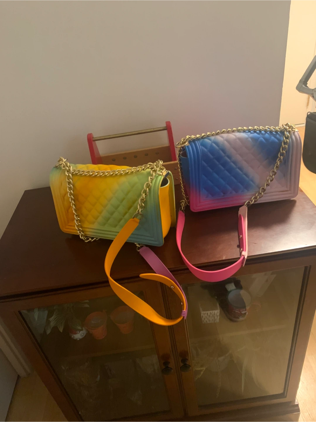 2 Rainbow & Pink Tie-Dye Jelly Handbags both are in 20 - photo 2
