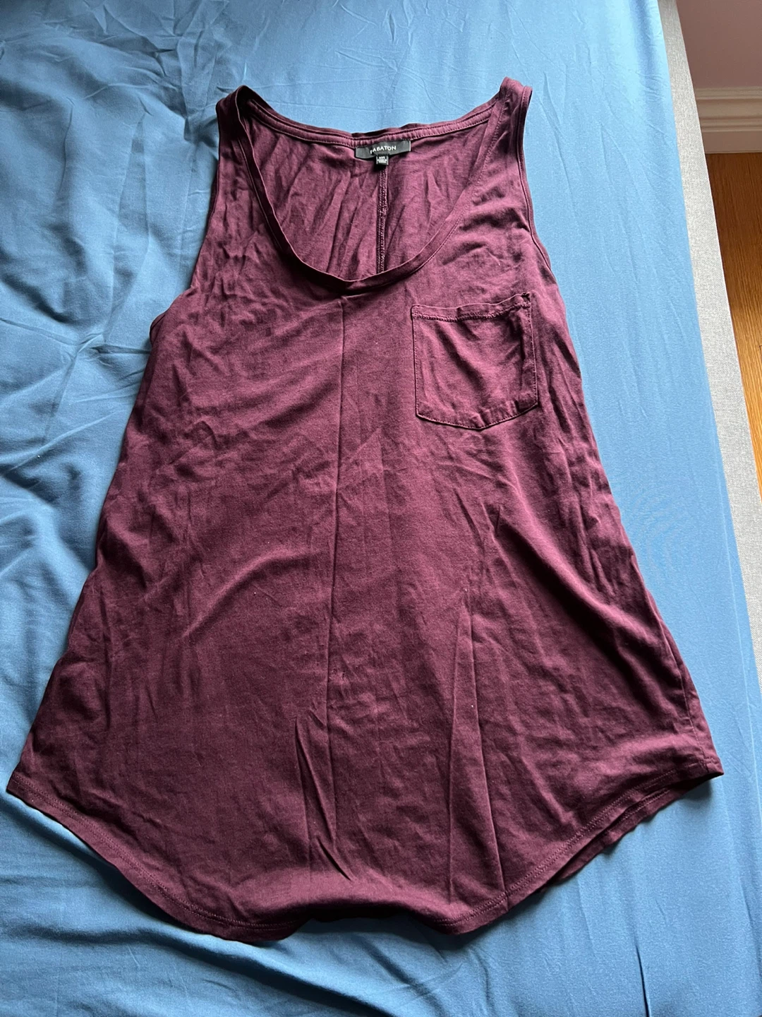 Maroon Tank Top with Pocket - photo 2