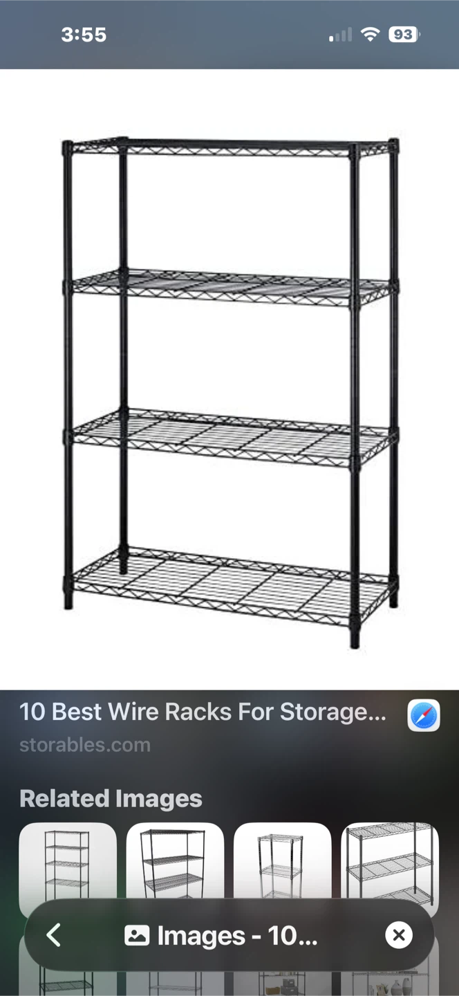 Black 4-Tier Wire Shelving Unit - photo 4