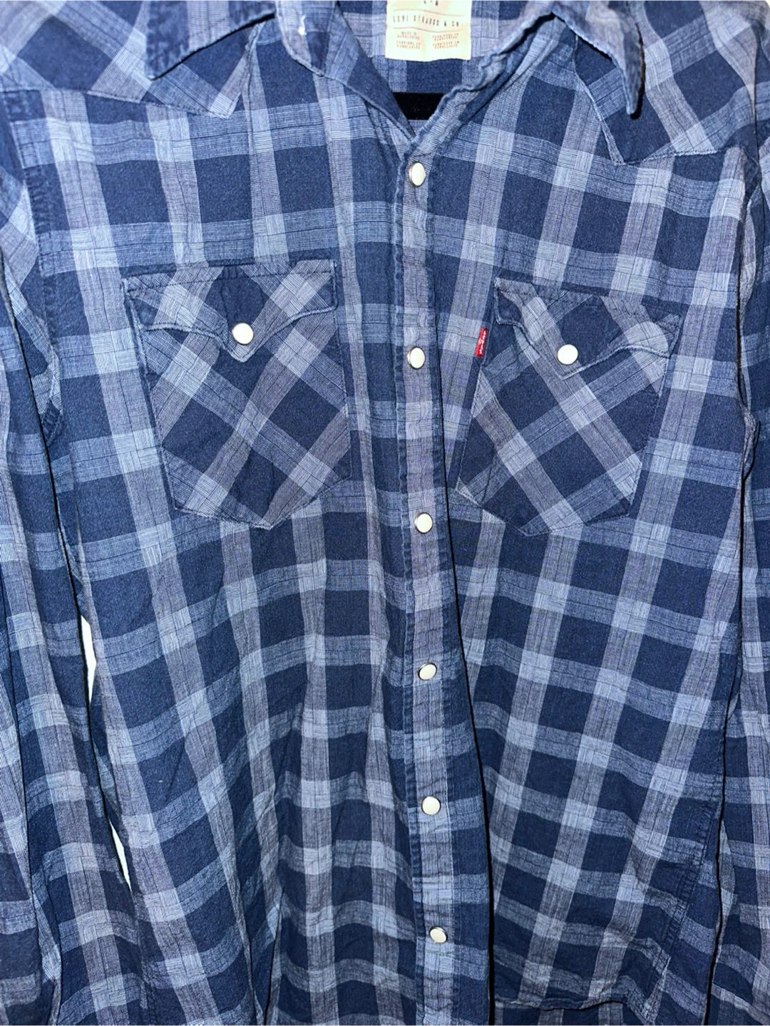 Levi's Blue Plaid Shirt -  Size L - photo 5