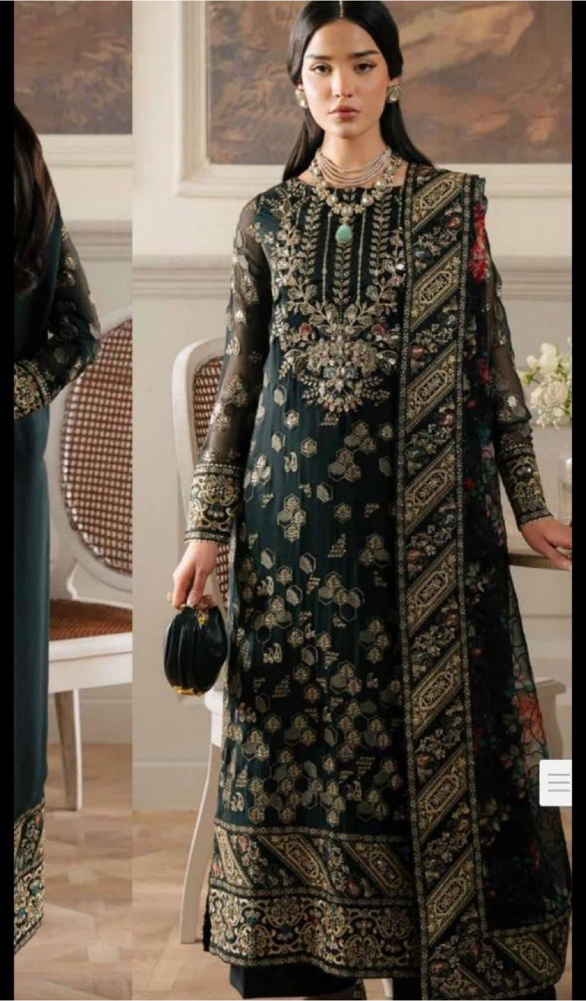 Nureh Dark Green Pakistani Suit