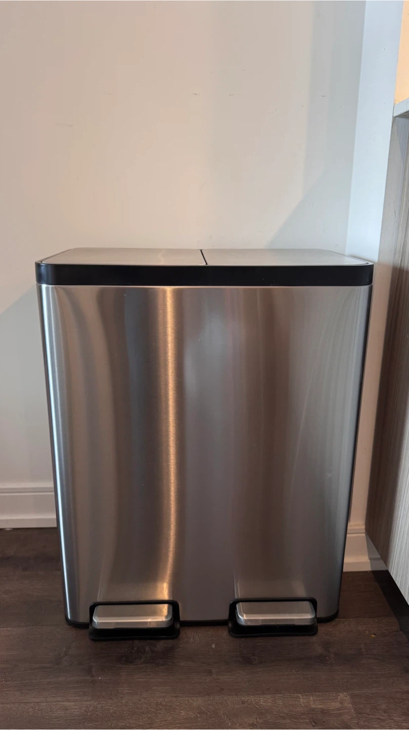 Dual Compartment Stainless Steel Kitchen Bin