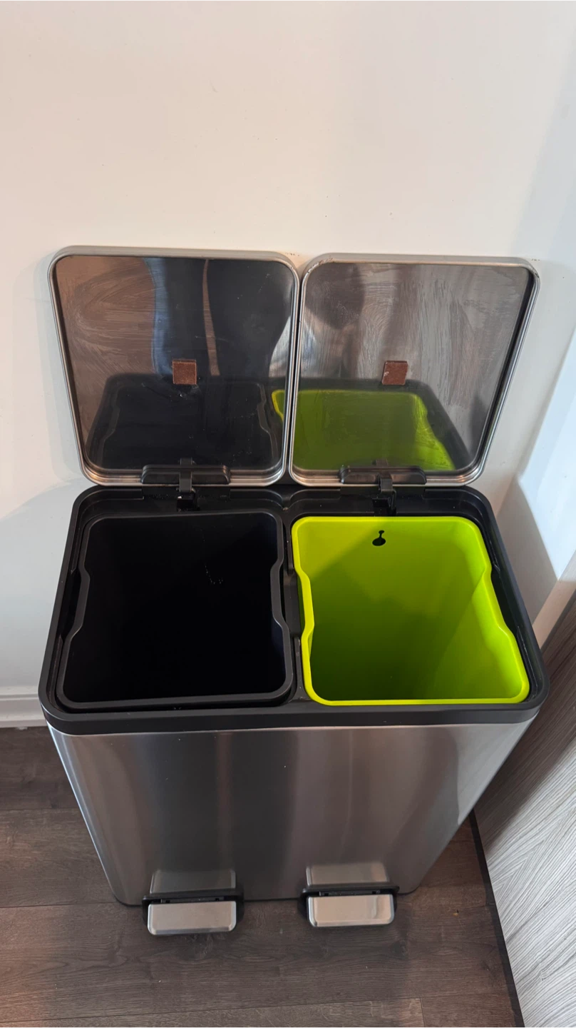 Dual Compartment Stainless Steel Kitchen Bin - photo 3