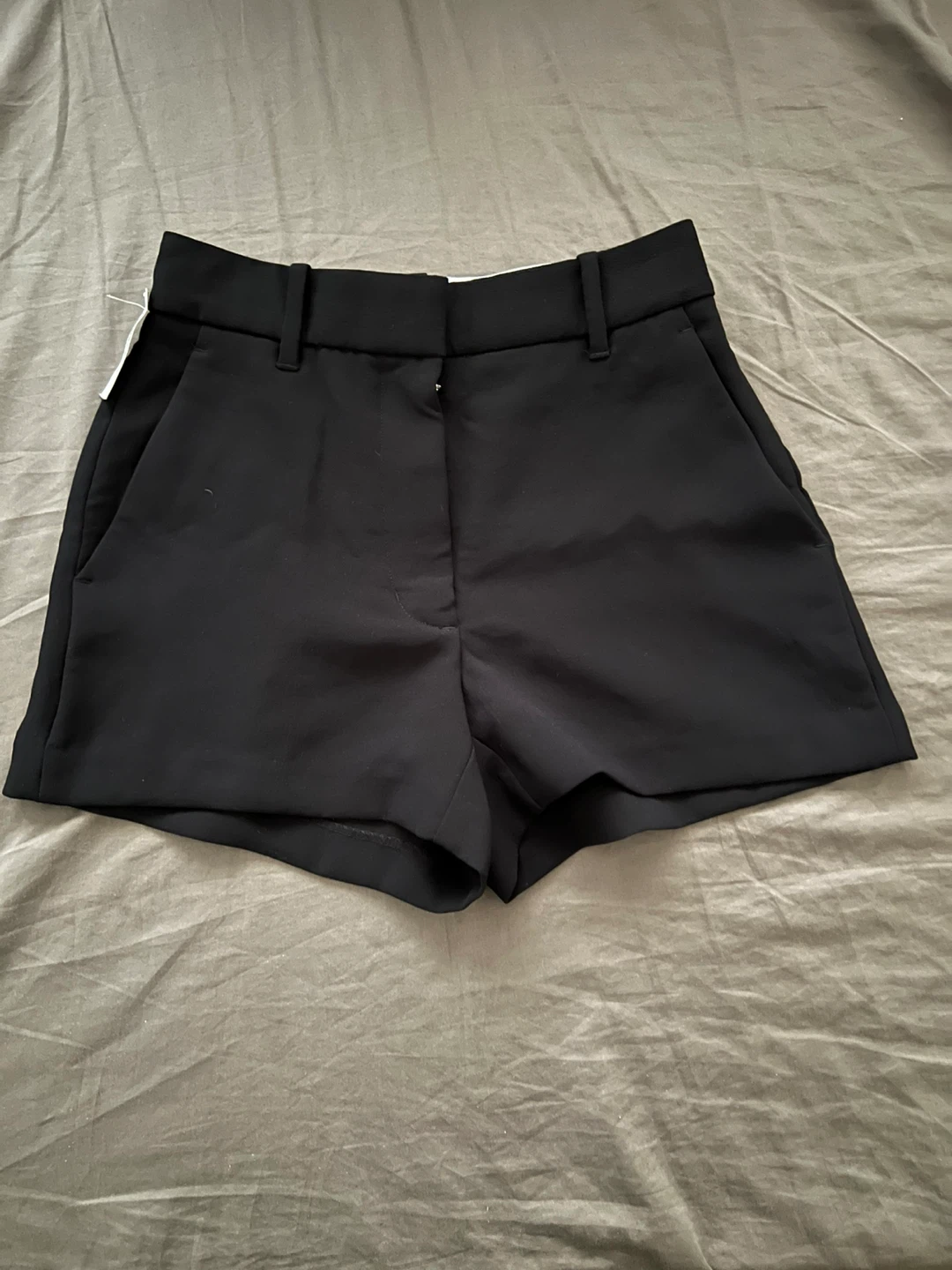 Black High-Waisted Tailored Shorts