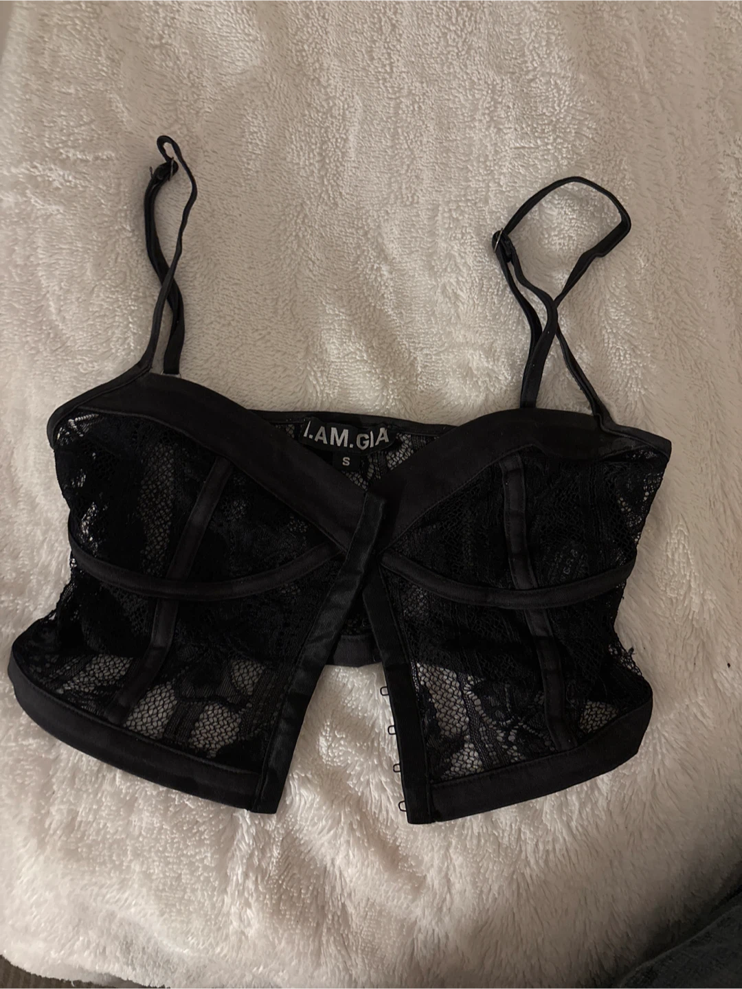 I.AM.GIA Black Lace Corset Top