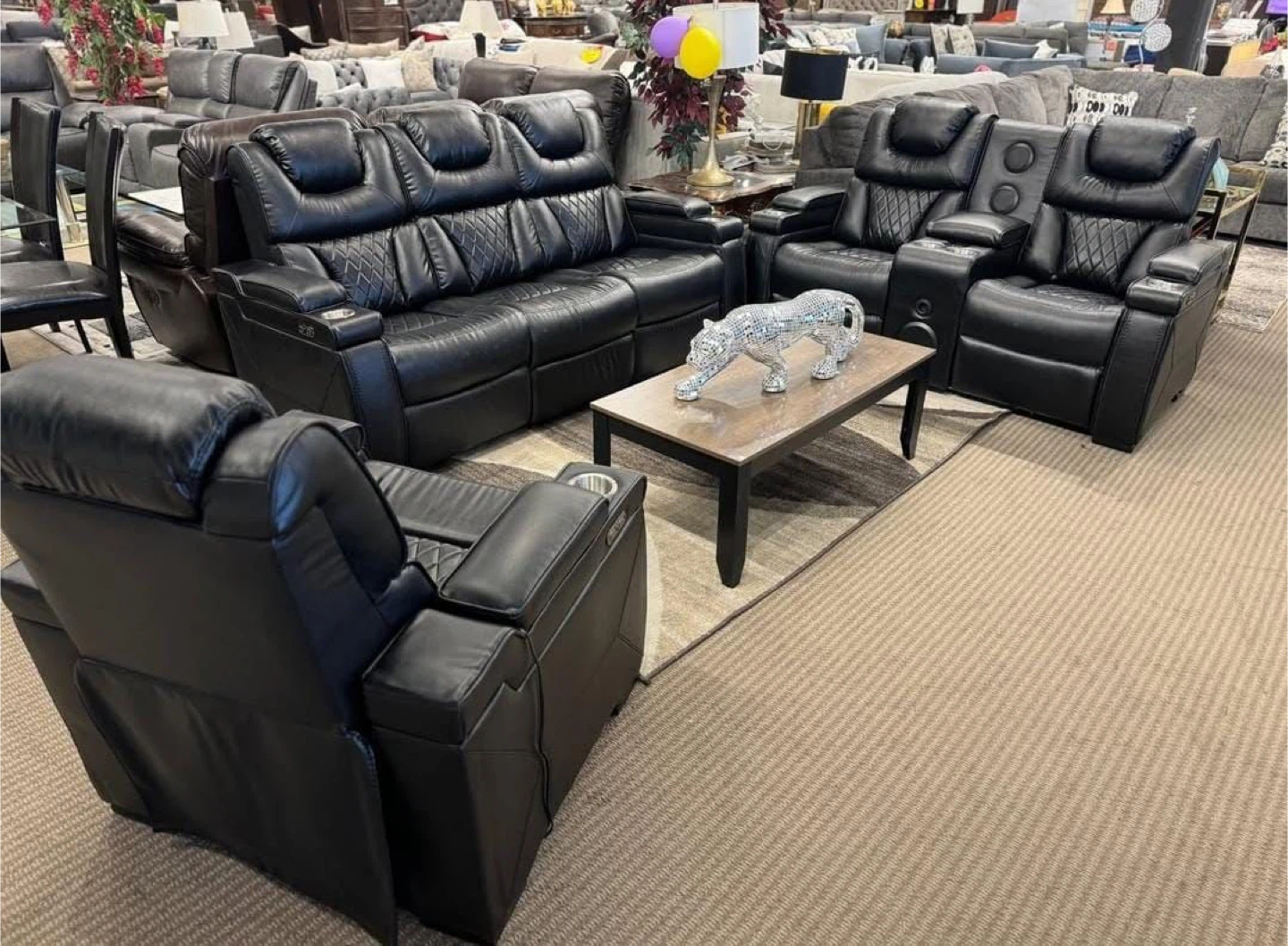 3 pcs leather Partymax recliner