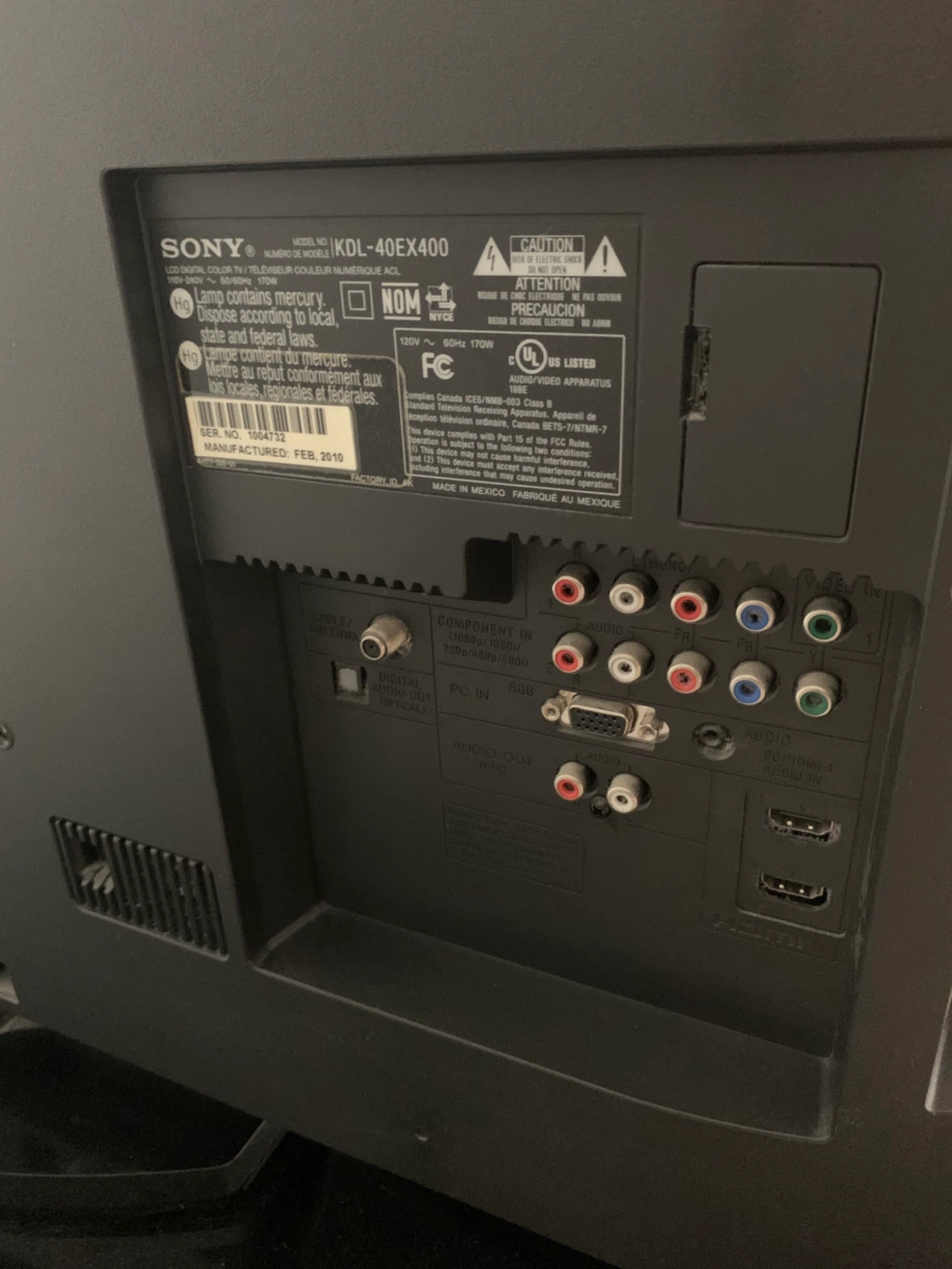 Sony Bravia KDL-40EX400 40" HDTV - photo 4