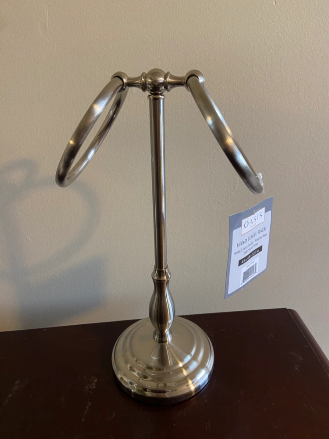 Oasis Home Hand Towel Rack - Satin Nickel
