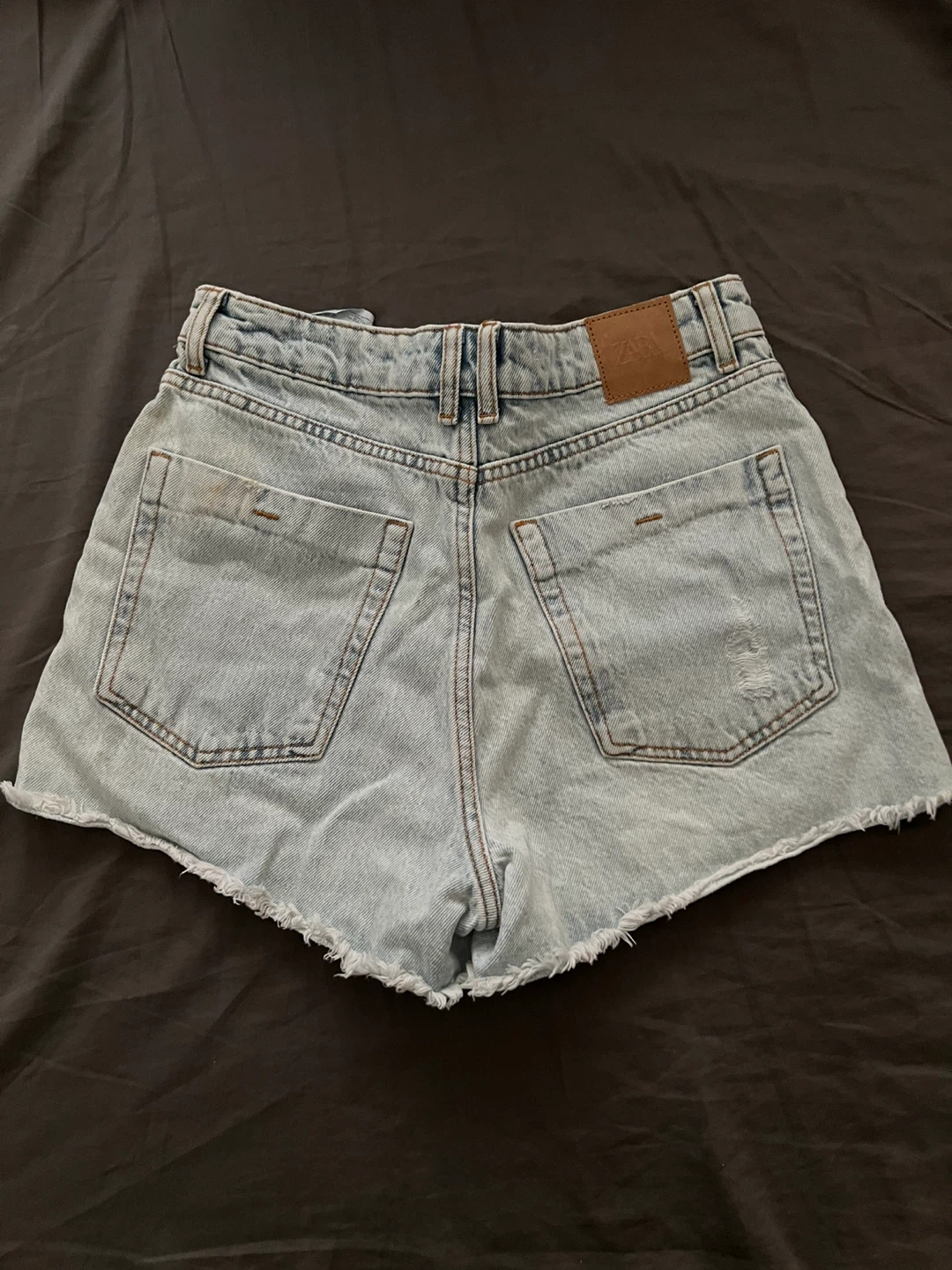 ZARA Denim High-Waisted Ripped Shorts - photo 2