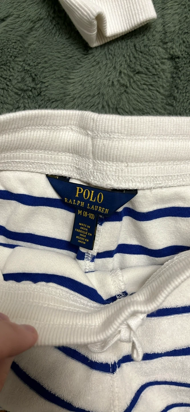 Polo Ralph Lauren Striped Velour Tracksuit Set Size M (8-10) - photo 3