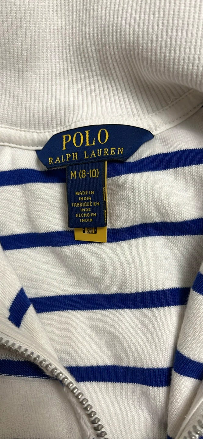 Polo Ralph Lauren Striped Velour Tracksuit Set Size M (8-10) - photo 2