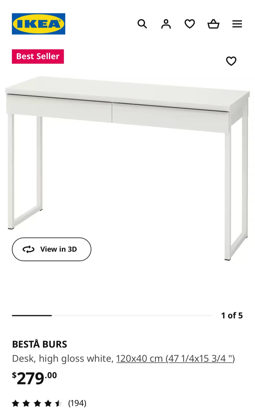 FREE IKEA BESTÅ BURS White Desk - photo 5
