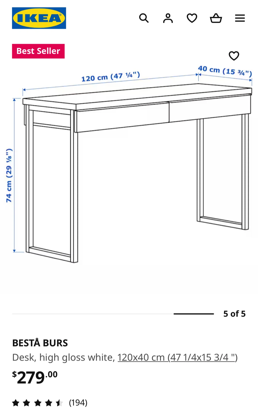 FREE IKEA BESTÅ BURS White Desk - photo 4