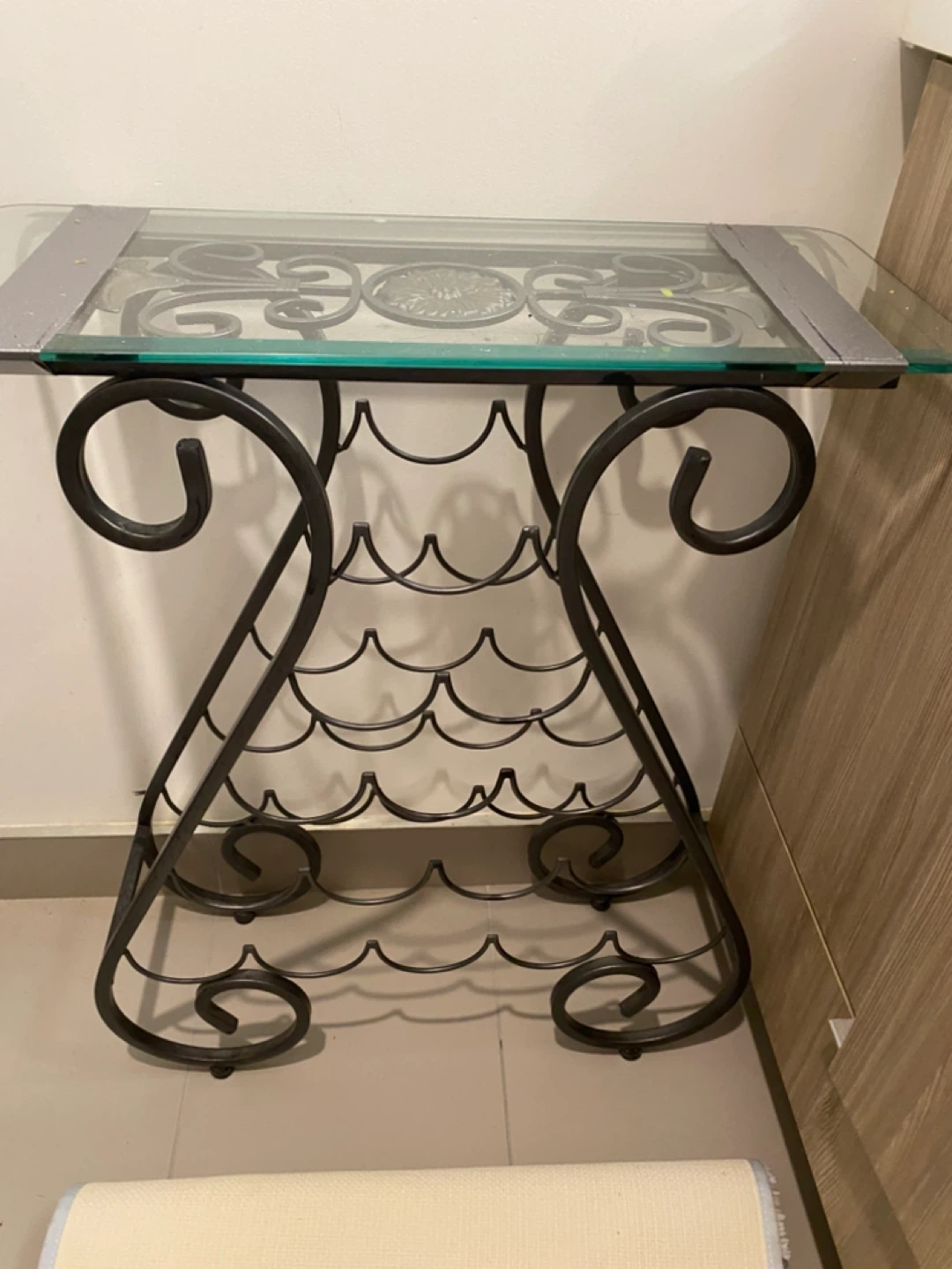 Glass Top Wine Rack Table - photo 4