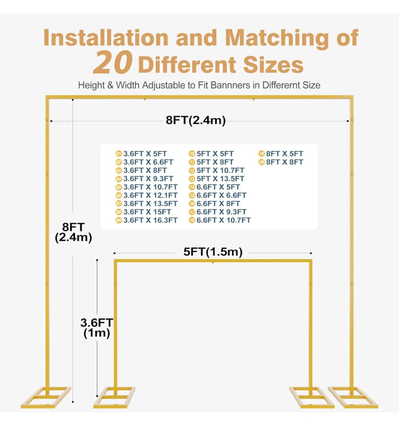 8x8FT Backdrop Stand Heavy Duty Pipe and Drape Kit with Base, Sq - photo 2