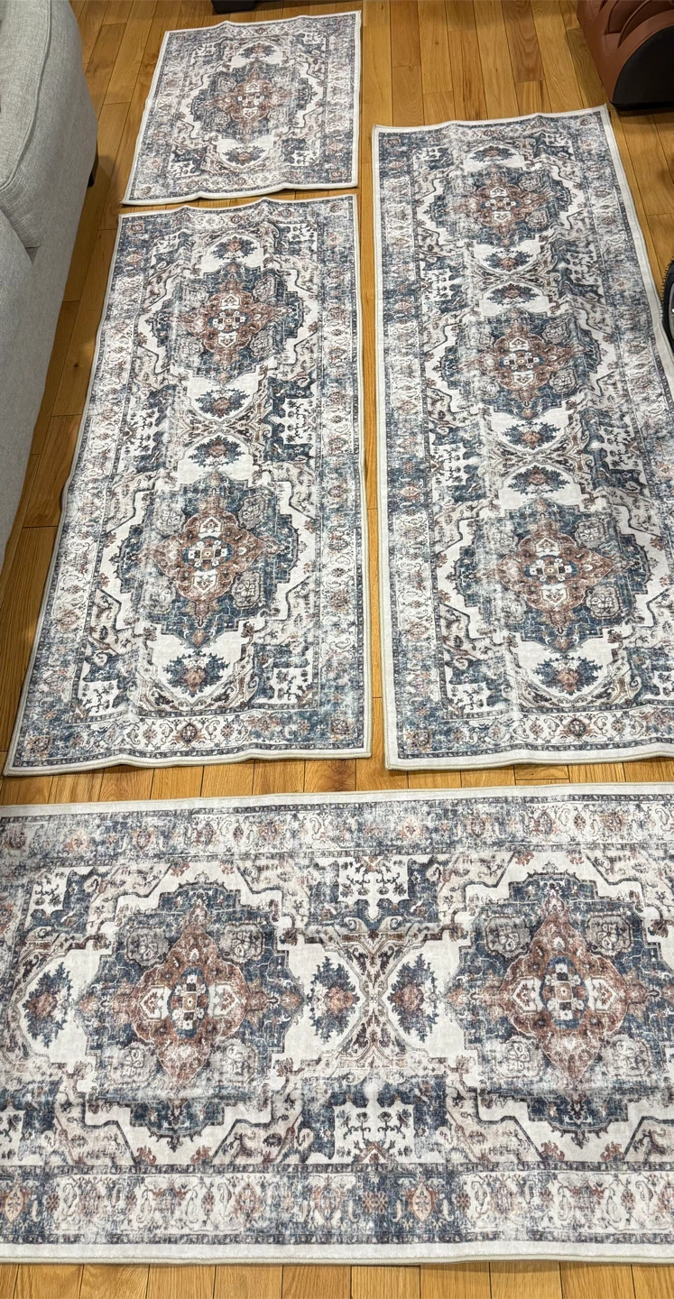 4-Piece Vintage Style Kitchen Rug Set